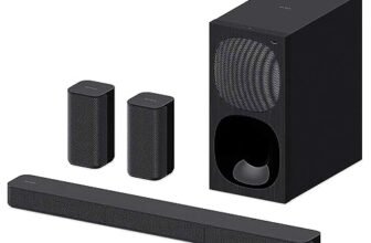 Sony HT-S20R Real 5.1ch Dolby Digital Soundbar for TV with subwoofer and Compact Rear Speakers, 5.1ch Home Theatre System (400W,Bluetooth & USB Connectivity, HDMI & Optical connectivity)