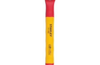 STANLEY STMT77760-23B VDE Insulated Box End Wrench 22mm, Ideal For Repair Of Electric Vehicles, Red and Yellow