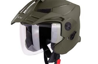 Steelbird SBH-23 Brutal ISI Certified Open Face Helmet Men and Women with Skull Cap