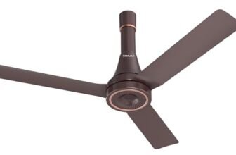 Bajaj Airlark 1200MM Ceiling Fans For Home | BEE Star Rated | Super 5 Tuff Technology | Telescopic Seamless Canopy | High Air Delivery | 5-Yr Warranty 【Chocolate Brown】