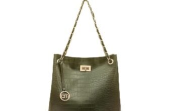 Bagsy Malone Bucket Shaped Tote Bag (Croco Olive)