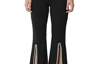 KOTTY Women Ankle Length Oil Black Solid Trousers(Oil Black 26