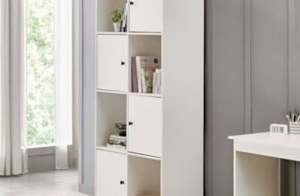 Home Centre | Helios Madison 4-Door Book Cabinet | Engineered Wood | White | 1 Year Warranty