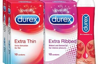 Durex Pleasure Packs (Extra Thin 10s, Extra Ribbed 10s, Strawberry 50 ml)