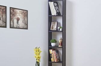 Home Centre | Helios Alton Arvis 5-Tier Book Shelf | for Books and Home Decor | Brown