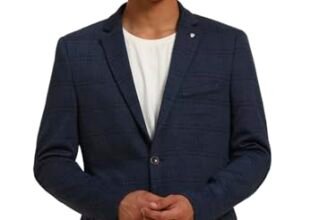 Cantabil Men’s Blue Colour Checkered Winter Wear Slim Fit Blazer (MBZC00013_Blue_42)
