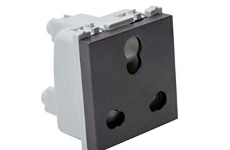 Wipro Northwest Nowa 6/16A 3 Pin – Power Socket, Matt Black (pack of 5)