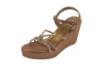 Mochi Women’s Antique Gold Elegant Wedge Heel Sandals UK/7 EU/40(35-2363)