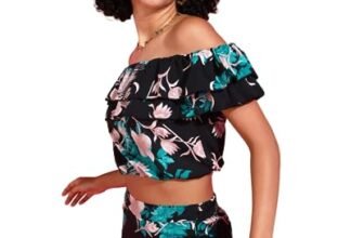 POPWINGS Casual Floral Printed Off Shoulder Crop Top & Shorts Co-Ords Set for Women || Two Piece Set for Women Summer Wear || Crop Top and Shorts Set for Women