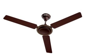 Intex Aero Jet 1200MM Ceiling Fan with High Speed 380 RPM | 210 CMM Air Delivery | Rust Proof Body, Inverter Compatible | Low Noise Operation, 24 Month Warranty (Smoke Brown)