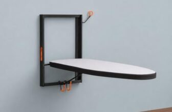 Bathla X-Pres Vault Wall Mounted Ironing Board | Foldable Space Saving Iron Table for Clothes | Easy-Release Lever | Compact Wall Mount Design for Home&Laundry Room Removable Aluminised Cloth (Black)