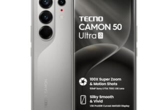Tecno CAMON 50 Ultra 5G (Nebula Titanium, 8GB+256GB | 100X Super Zoom & Motion Shots 50MP Sony LYTIA 700C OIS Lens | Silky Smooth & Vivid 1.5K ProXDR Curved AMOLED | Slim & Powerful 7.75mm Slim)