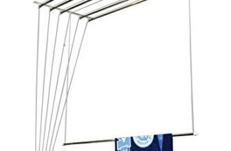 homWell Stainless Steel Heavy Duty (6 Pipe X 6 Feet) UV Protected Nylon Ropes Individual dropdown Ceiling Cloth Dryer/Cloth Hanger/Cloth Drying Stand for Balcony/Clothes Stand for Drying