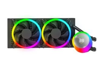 Ant Esports ICE Chroma 240 ARGB 240mm ARGB Liquid Cooler/AIO with CPU Temperature Display – Black | Support Intel & AMD CPU Socket AM5, AM4, AM3, LGA1700, 1200, 2066, 1151 | Evaporation-Proof Tubing