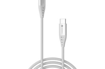 Portronics USB Type C Cable 2 A 1 m Konnect C1 20W PD Quick Charging(Compatible with Smartphones, Tablets, Macbooks, Laptops, White, One Cable, USB Type C To USB Type C)