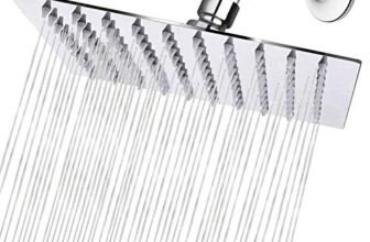 NearMoon Stainless Steel Rain Shower Head, 8 Inch, Silver