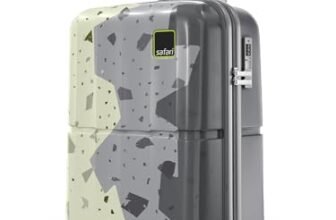 Safari Tazzo 8 Wheels 55cm Cabin Size Trolley Bag, Hard Case Polycarbonate, 360º Wheeling Small Carry-on Luggage, Suitcase for Travel, Trolley Bags for Travel, Printed