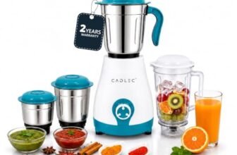 CADLEC BlendCraft 750 Watt Mixer Grinder with 4 Jars | Powerful Motor for Wet & Dry Grinding, Chutney, Mixing, Juicing & Blending | Durable ABS Body | 2-Year Warranty | Blue & White