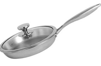 Nirlon Platinum Triply Stainless Steel Fry Pan with Glass Lid- 20 cm (Induction Friendly)|Platinum_Fry_Pan 20