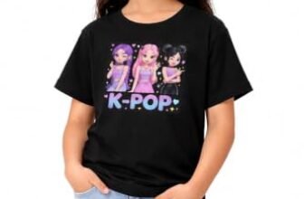 Girls Round Neck, Short Sleeve-L Black, Grey