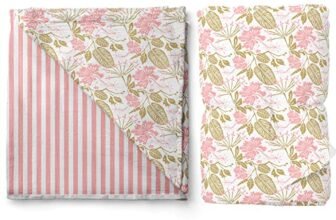 Kiddery Floral | Luxury Muslin Blanket | Dohar | 100% Muslin Cotton | Breathable | Soft | Used for Nursing | Crib Blanket | Stroller Cover | Newborn & Toddler | Edition Girls | 107cm x 103cm