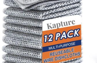 Kapture Non-Scratch Wire Dishcloth Multipurpose Wire Dishwashing Rags for Wet and Dry Stainless Steel Scrub(Large, Pack of 12)