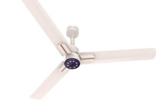 Polycab Wizzy Neo LED 2.0 1200mm BLDC Ceiling Fan with remote |BEE 5 Star Rated, Higher Air Delivery|LED Indicator,Reverse,Sleep and Breeze Mode |3 Years Warranty【Beige Rosegold】