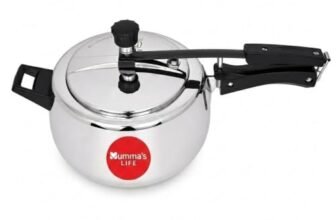 Mumma’s LIFE Triply Stainless Steel Pressure Cooker 3 Litre (Inner Lid) | ISI Certified | Gas & Induction Compatible | Uniform Heating Heavy Base Steel Pressure Cooker (Silver)