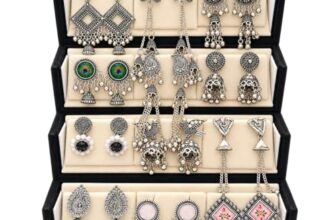 ZEVRA LUXURY 12 Pairs Set Earrings for Women Girls with Stylish Organizer Box | Earring for Valentine Birthday Rakshabandhan Gifts for Girls Girlfriend Wife Sister (Customised Name Oxidised)