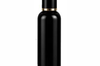 Halin Black Plastic Bottle with Flip Top Cap and Gold Ring 120 ml