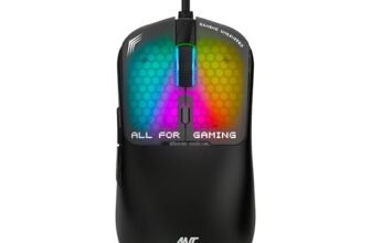 Ant Esports Virtus100 Wired RGB Gaming Mouse | Light Weight |6D Durable Buttons | High Performance Up to 12800 DPI 1000Hz Polling Rate | AI Sensor | 20M Click | Software Support Esports Mouse_ Black