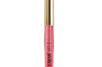 LAKMÉ LAKM LAKME SuperglowVIT C, Glossy Glass Shine Lip Gloss, PechyNudeC2, for Lustrous and Nourished Lips, with Vitamin C & E, High Formula, Reduces Fine Lines, Women | Red