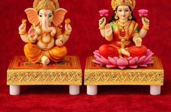 Ziniasha Meenakari Handcrafted Golden Small Puja Chourang Wooden Pooja Chowki(Multicolor, Pack of 2)