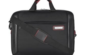 Lavie Sport Unisex Business Pro 15 Inch Laptop Briefcase Bag | Premium Business Briefcase & | Messenger Shoulder Bag With Detachable Strap | Durable Office Bag For Notebook/Macbook, Black