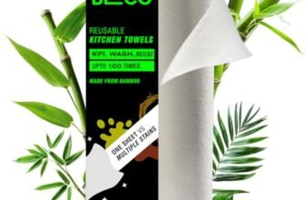 Beco Reusable Kitchen Towel Roll-2000 Times Washable|Soft & Highly Absorbent|Better Alternative to Dishcloth, Kitchen Tissue Paper Roll/Paper Towel| Eco Bamboo Wipes for Home Cleaning|20 Sheets