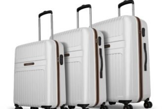 Aristocrat Atlas Set of 3 (Cabin+Medium+Large) Hard Case Trolley Bags, White