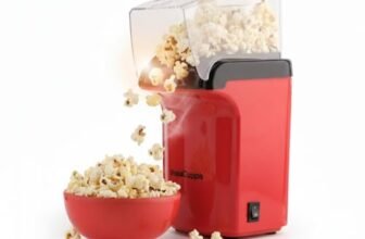 InstaCuppa Hot Air Electric Popcorn Maker | Oil-Free Healthy Snacking | One-Touch Operation | Fast Popping | BPA-Free | Dishwasher Safe | Butter Melting Scoop