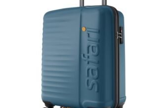 Safari Cabin Insignia 8 Wheels Spinner 55cm Size Trolley Bag, TSA Lock, Hard Case Polycarbonate, 360° Wheeling Carry-on Luggage, Travel Bag, Suitcase for Travel, Trolley Bags for Travel, Ink Blue