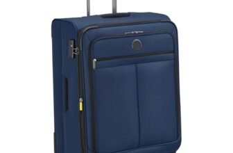 DELSEY PARIS Priscilla 70 CM Medium Polyester 8 Wheels Blue Expandable Softside with Global Warranty 2 Years Trolley Bag/Suitcase/Lugguage