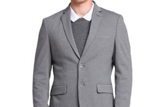 Arrow Solid Knitted Blazer for Men – Slim Fit, Button Closure Casual Blazer for Men – 42, Grey
