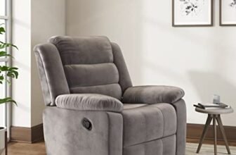 Nilkamal Sierra Velvet Fabric Manual Recliner | 3 Year Warranty | 1 Seater Sofa | Single Sofa Recliner | Finish Color – Brown