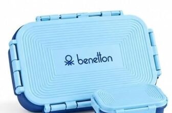 United Colors of Benetton BPA-Free Kids Tiffin Box with Side Katori | 700ml + 180ml | Leak-Proof Airtight Lock Clips | School & Picnic Lunch Box