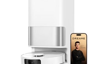 DREAME D30 Ultra Robot Vacuum and Mop Combo, 25,000Pa Suction, Auto Empty & Mop Self-Cleaning, MopExtend Edge Cleaning, Carpet Detection, Smart App Control, Multifunctional PowerDock