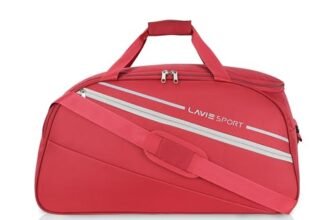 Lavie Sport Polyester Strato Medium 55 Cms Duffle Bag | Spacious Duffle Bag for Weekend Getaways, 26 cm, Red
