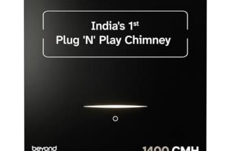 Beyond Appliances Cube Pro Plug N Play Ductless Kitchen Chimney | 1400 CMH | Auto Clean | 5-Stage Advanced Filter | Touch Control | 3-way Suction | 48dB Low Noise | Black | PAN INDIA SERVICE