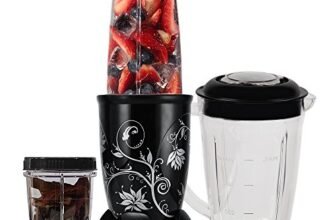 Wonderchef Nutri-blend 500W Mixer Grinder, 22000 RPM Motor, Smoothie Maker, Masala Grinder, Chutney Blender, 4 Unbreakable Jars, Recipe Book by Chef Sanjeev Kapoor, 2 Yr Warranty, Black