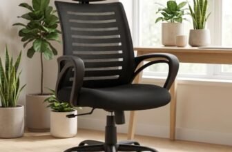 INNOWIN Mini Jazz Mesh High-Back Ergonomic Home Office Chair | 3-Years Limited Warranty Included | Tilting & Height Adjustable Mechanism, Heavy Duty Metal Base | Ideal for Office Work & Study (Black)|