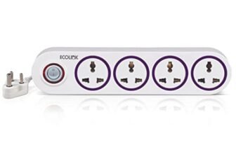 EcoLink Guardian Chief 4 Way Extension Board/Cord, Multi Socket Spike Guard 6A | Extension Board With Led Indicator | Cable Length: 1.5 Meter | Pack Of 1,250Volts