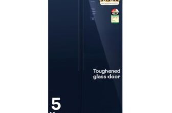 Godrej 600L 3Star 5 Years Comprehensive Warranty Smart Convertible Zones | Toughened Glass Door | Side by Side Refrigerator (2025 Model, RS EONVELVET 646C RIT SM BL, Storm Blue)