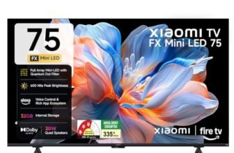Xiaomi (189 cm) 75 inch FX 4K QD-Mini LED Smart | Full Array Local Dimming | HDR10+ | 120Hz DLG Game Booster | Fire TV | L75MC-FSMIN